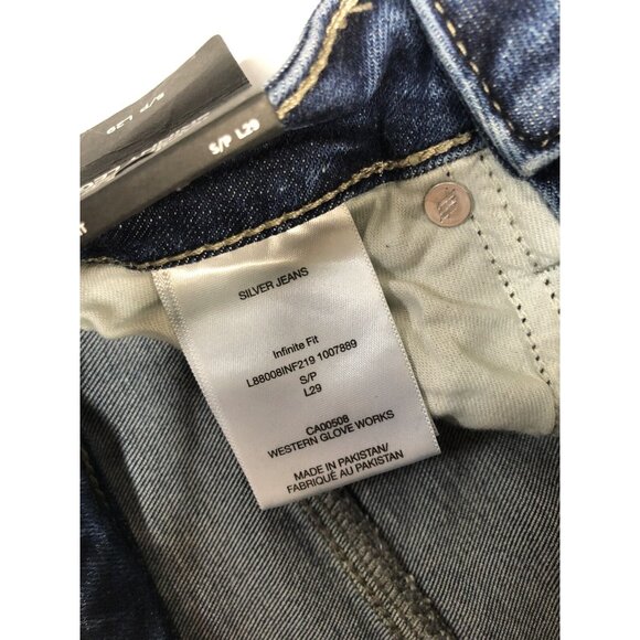Silver Jeans Infinite Fit Women 25x29 High Rise Jeans Skinny Distressed NWT - Picture 7 of 10